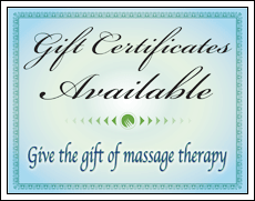 Massage Therapy Gift Certificates Available Here